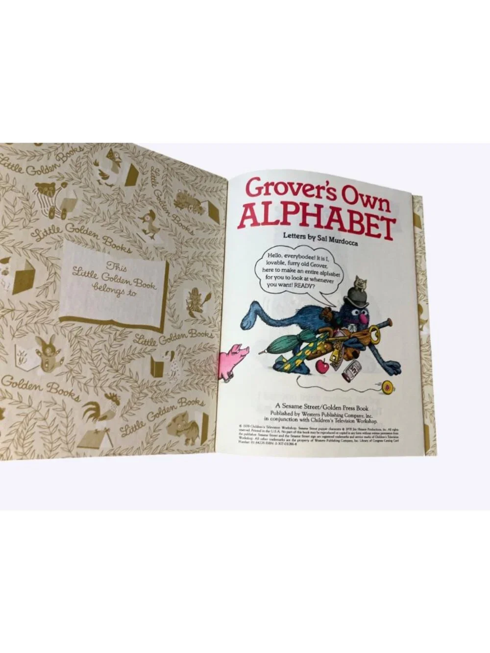 Grovers Own Alphabet 1978 Sesame Street Little Golden Book Hardcover